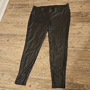 Torrid Black Faux Leather Straight Leg Pants